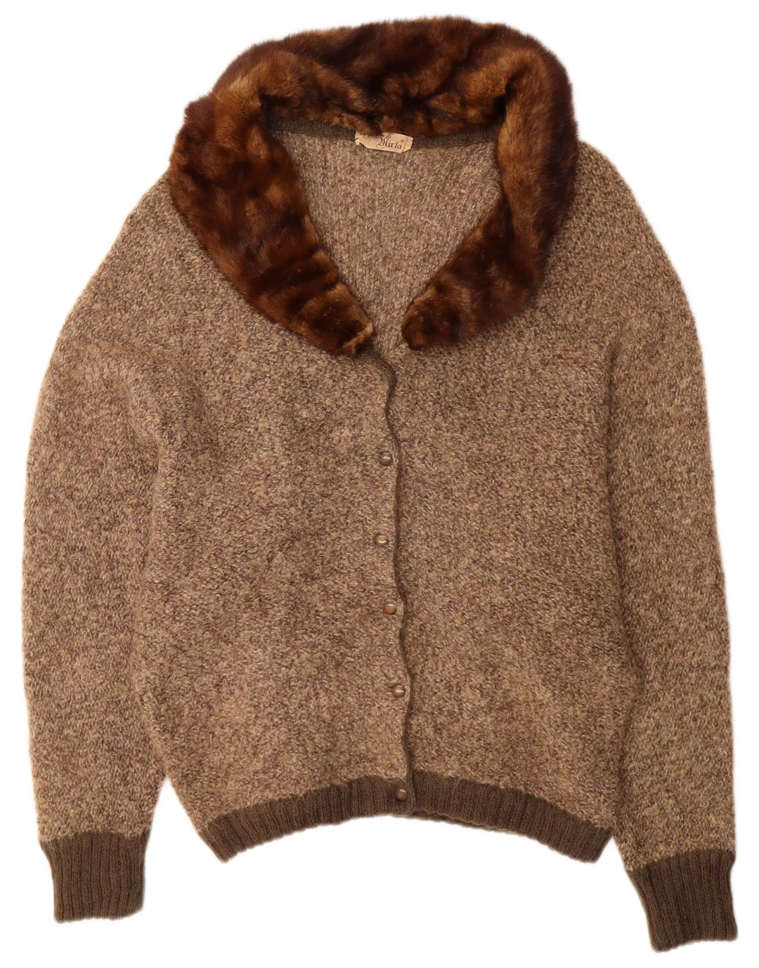 VINTAGE ženski kardigan džemper UK 18 XL smeđi