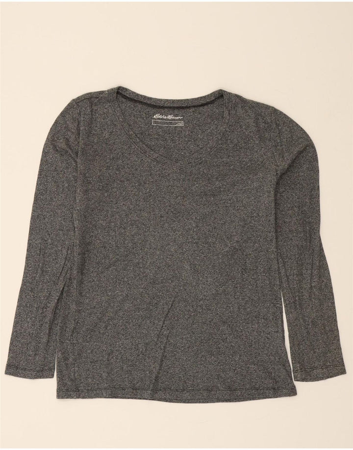 EDDIE BAUER Womens Top Long Sleeve UK 16 Large Grey Cotton Vintage Eddie Bauer and Second-Hand Eddie Bauer from Messina Hembry 
