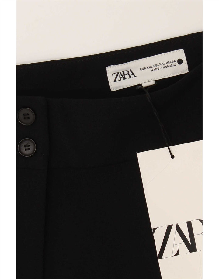 Zara ženske skraćene hlače s klinovima 2XL W34 L28 crni poliester