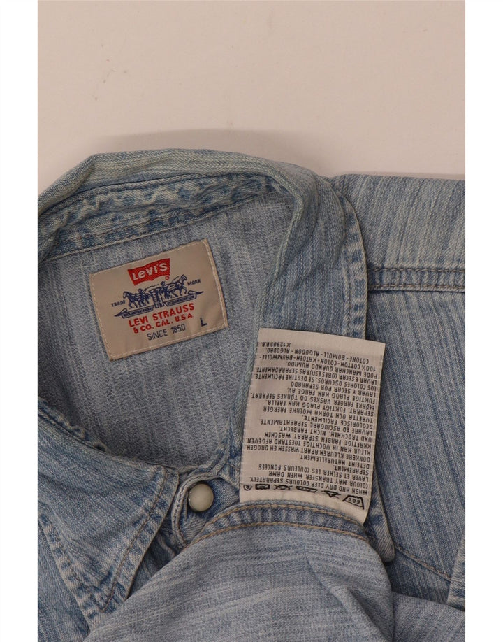 Levi's muška traper košulja s velikim plavim prugama od pamuka