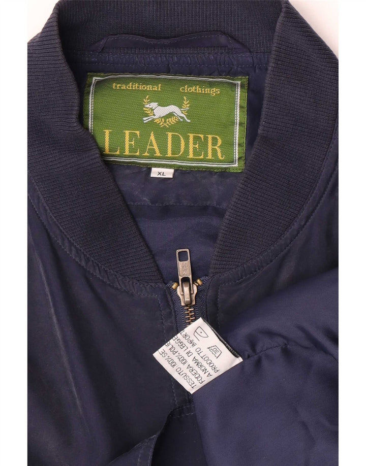Muška bomber jakna Leader UK 42 XL tamnoplava svila