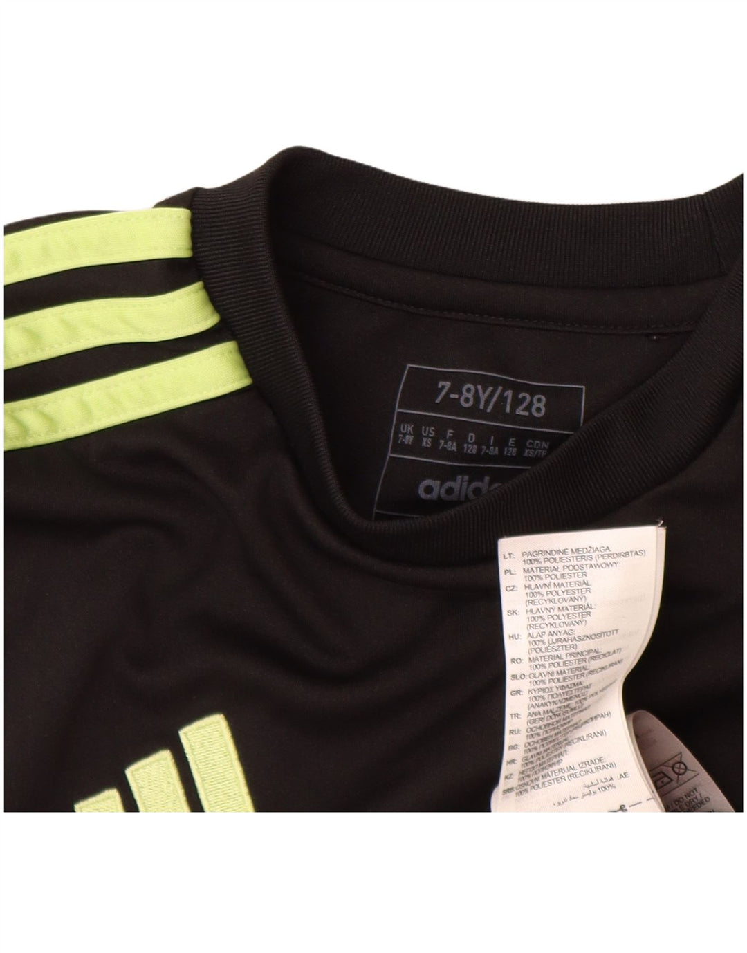 Adidas majica kratkih rukava za dječake 7-8 godina, crni poliester