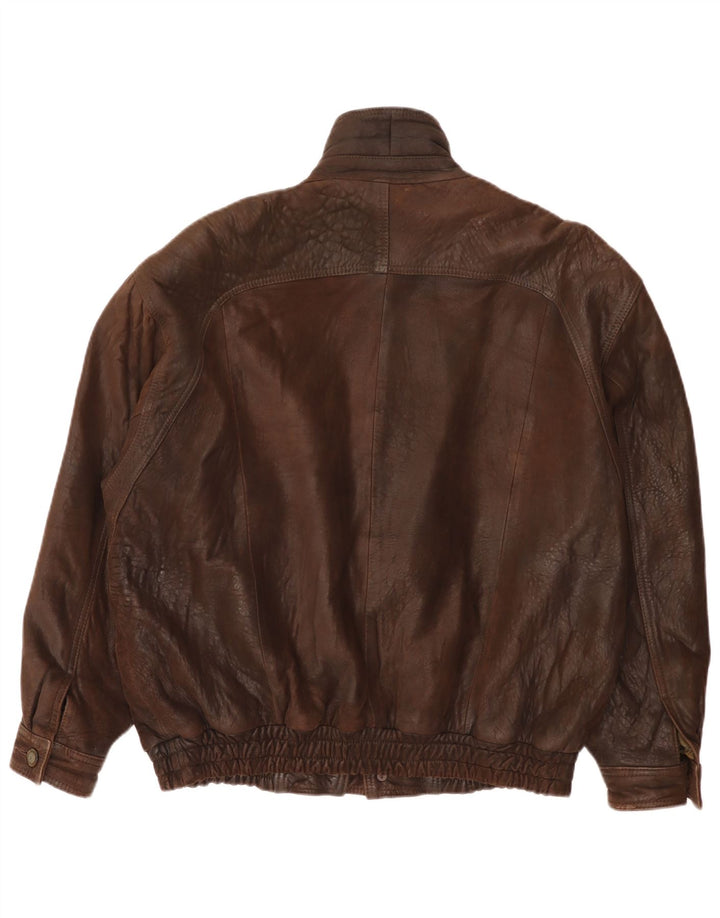 Vintage muška kožna jakna IT 52 XL smeđa