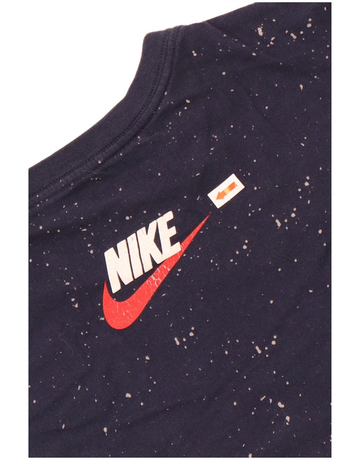 Muška majica kratkih rukava atletskog kroja Nike srednje tamnoplava s pjegama