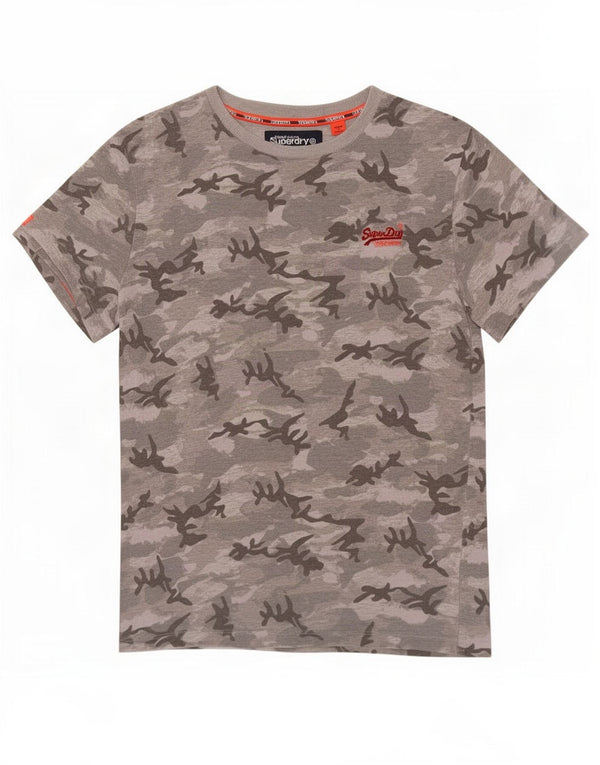 Superdry muška majica kratkih rukava XS siva kamuflažna pamuk