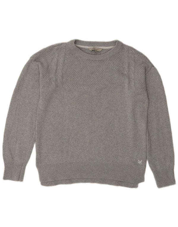 Crew Clothing Ženski pulover s ovratnikom UK 12 Srednje sivi pamuk