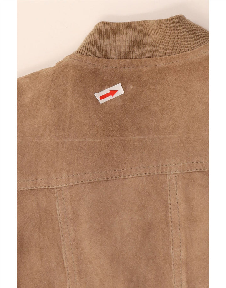 Vintage ženska bomber jakna od brušene kože IT 42 srednje bež kože
