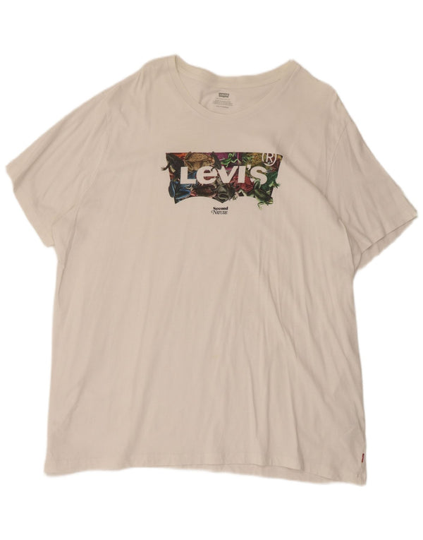 Levi's majica kratkih rukava s grafičkim motivima, 2XL bijeli pamuk
