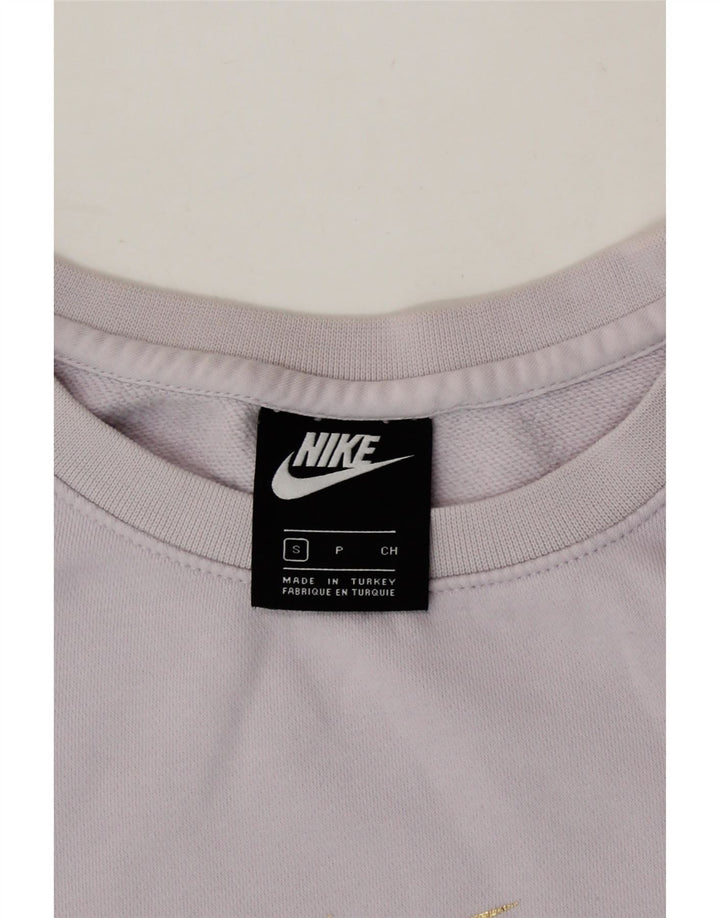 NIKE Womens Oversized Sweatshirt Jumper UK 10 Small Purple Cotton Vintage Nike and Second-Hand Nike from Messina Hembry 