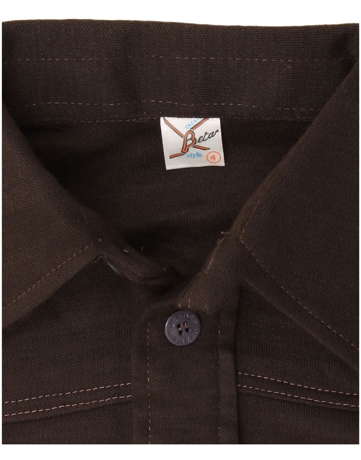 BETA Muška polo majica dugih rukava, mala smeđa