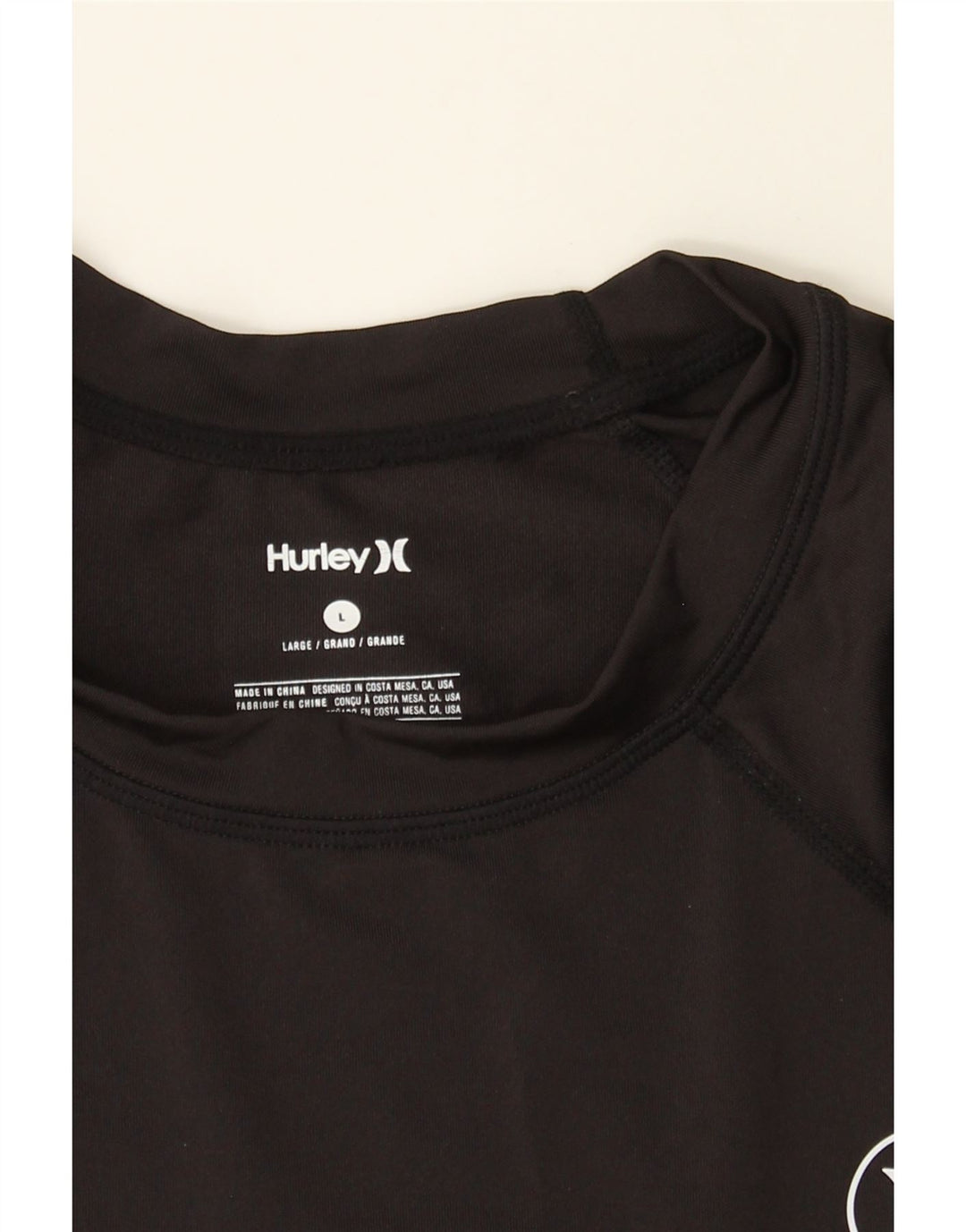 HURLEY Womens Top Long Sleeve UK 14 Large Black Polyester Vintage Hurley and Second-Hand Hurley from Messina Hembry 