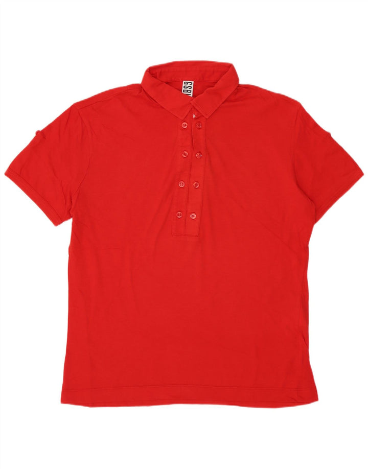 BIKKEMBERGS ženska polo majica UK 14 Srednje crveni pamuk