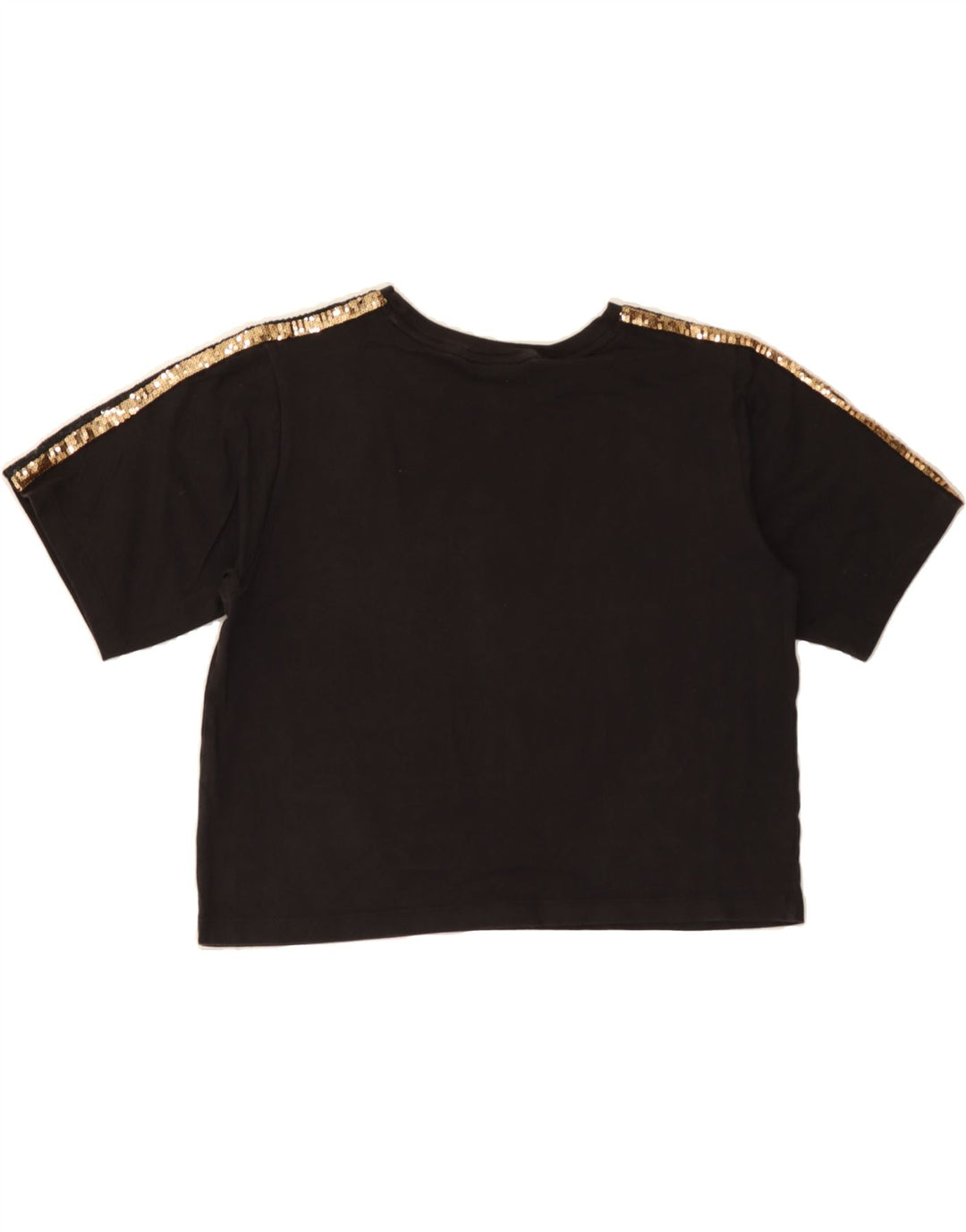 CHAMPION Womens Crop T-Shirt Top UK 14 Medium Black Vintage Champion and Second-Hand Champion from Messina Hembry 