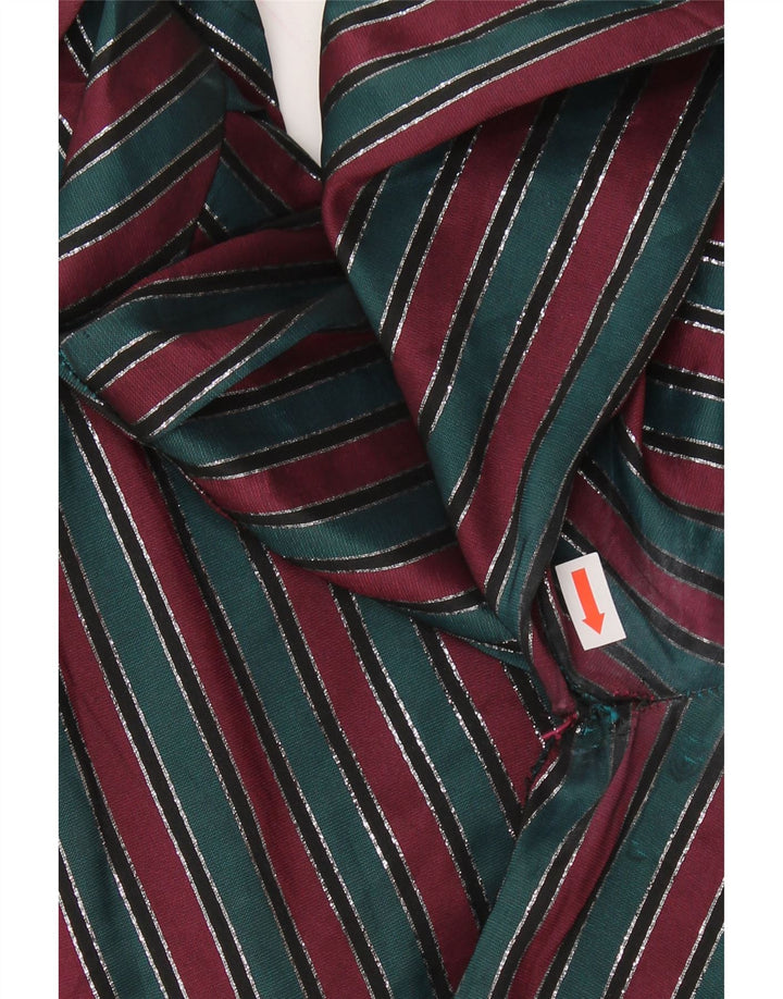 VINTAGE Womens Front Tie Shirt Blouse UK 12 Medium Green Striped Vintage Vintage and Second-Hand Vintage from Messina Hembry 