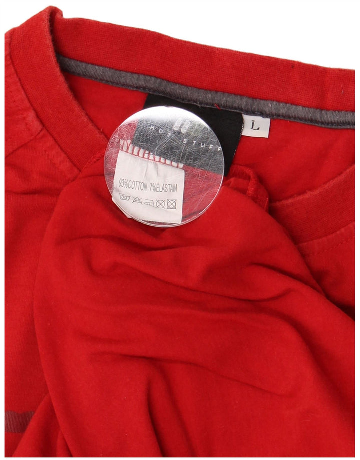 HOT STUFF Velika crvena pamučna muška majica s grafičkim motivima