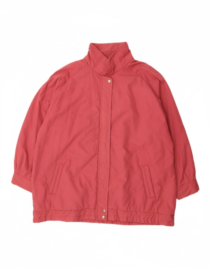 VINTAGE ženska prošivena jakna UK 22 3XL ružičasti poliester