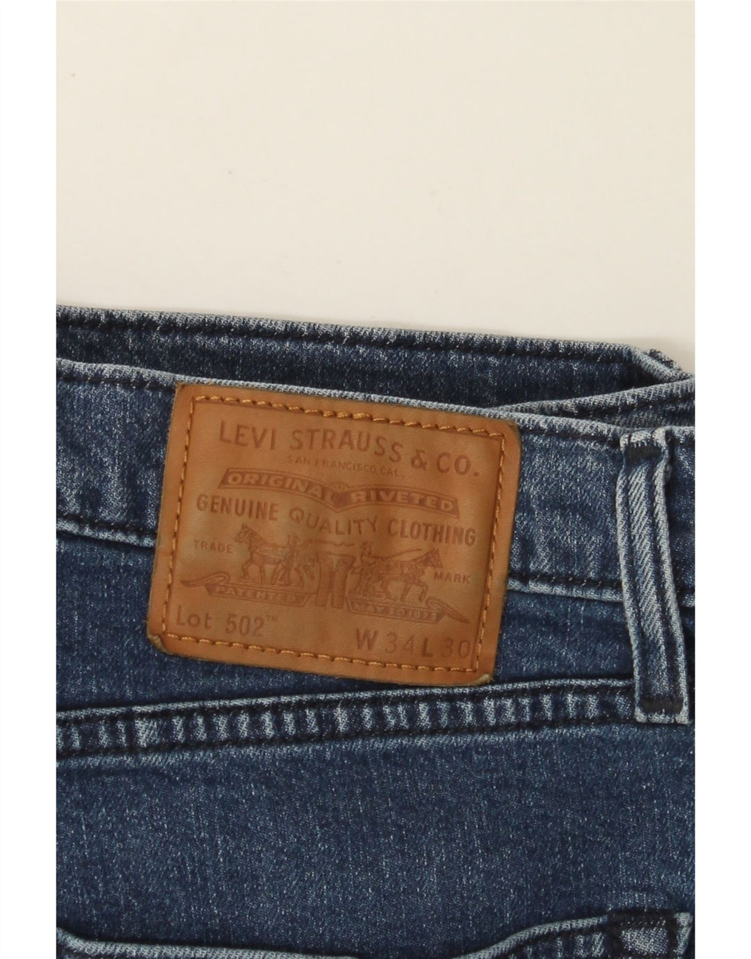 LEVI'S Muške 502 sužene traperice W34 L30 Plavi pamuk