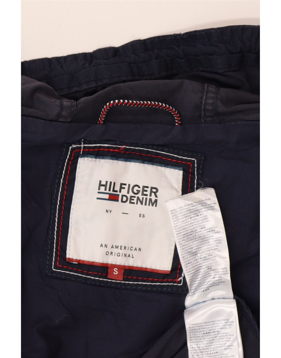 TOMMY HILFIGER Ženska velika parka jakna s kapuljačom UK 10 Mala tamnoplava
