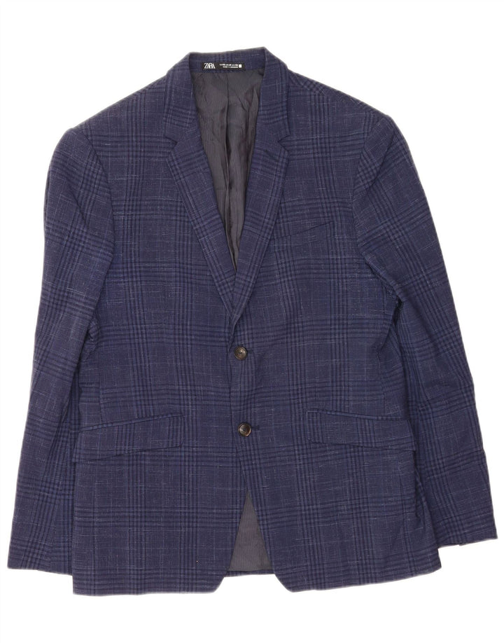 Zara muška jakna sa 2 gumba EU 52 velika tamnoplava houndstooth