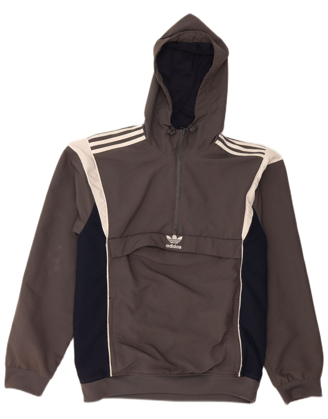 Adidas muška anorak jakna s kapuljačom UK 36 mala siva poliester u boji