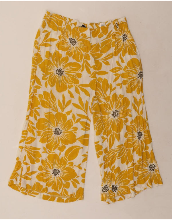 Marks & Spencer ženske kapri hlače UK 14 velike W32 L20 žute cvjetne