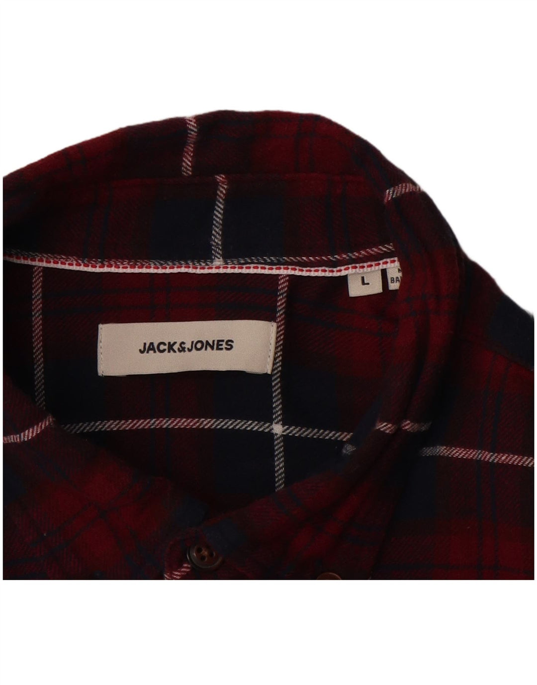 JACK & JONES Muška flanelska košulja, veliki bordo karirani pamuk