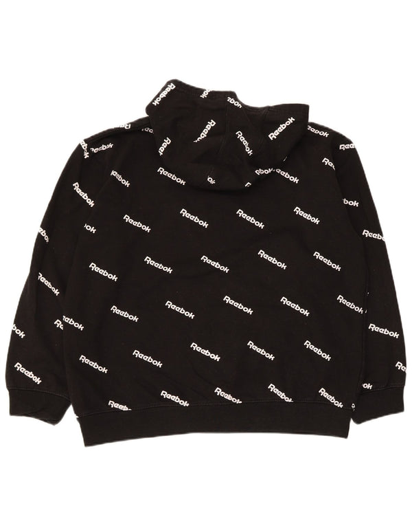 Reebok Boys Graphic Hoodie Džemper 15-16 godina XL crni pamuk