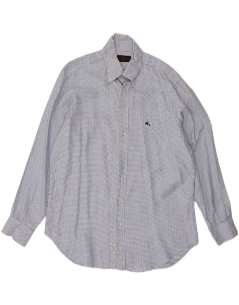 ETRO Mens Milano Shirt Size 44 XL Blue Geometric Cotton Vintage Etro and Second-Hand Etro from Messina Hembry 