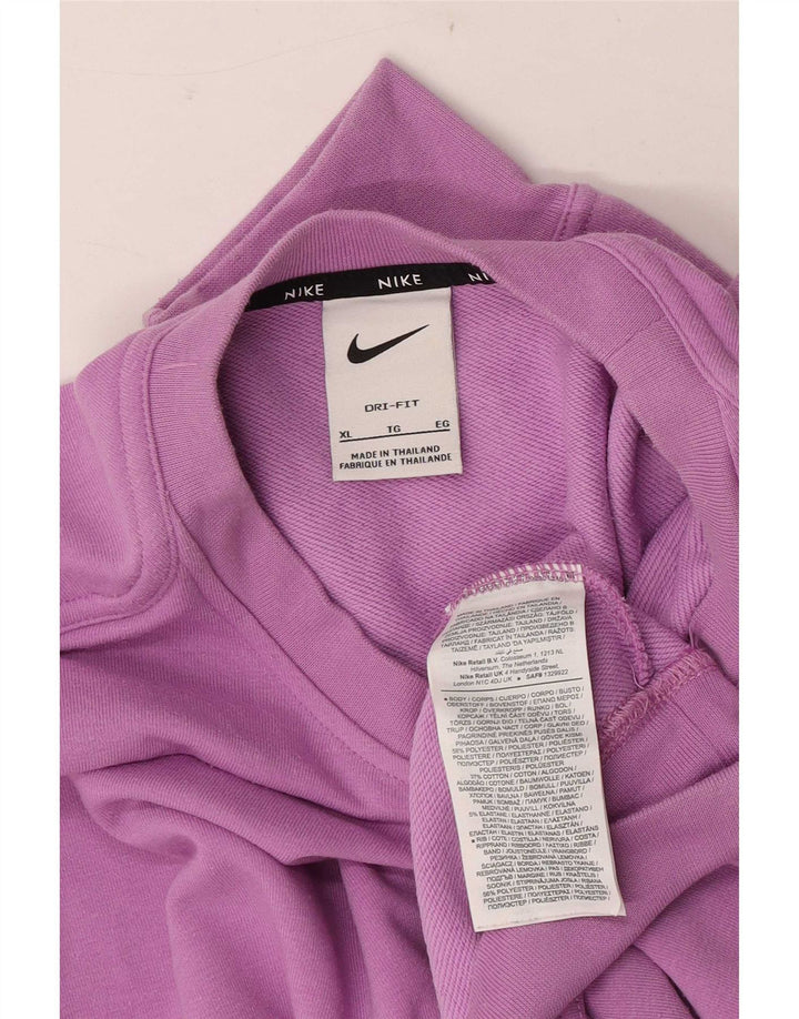 Nike Ženski Dri Fit Oversized Sweatshirt Džemper UK 18 XL Ljubičasti Poliester