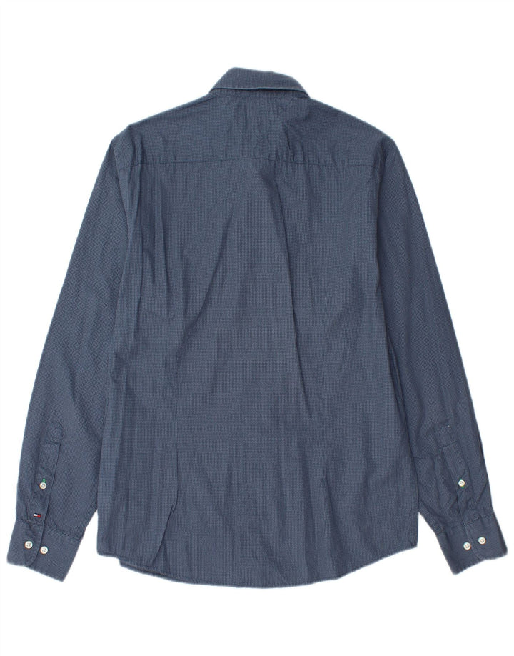 TOMMY HILFIGER Muška uska košulja od pamuka srednje plave točke