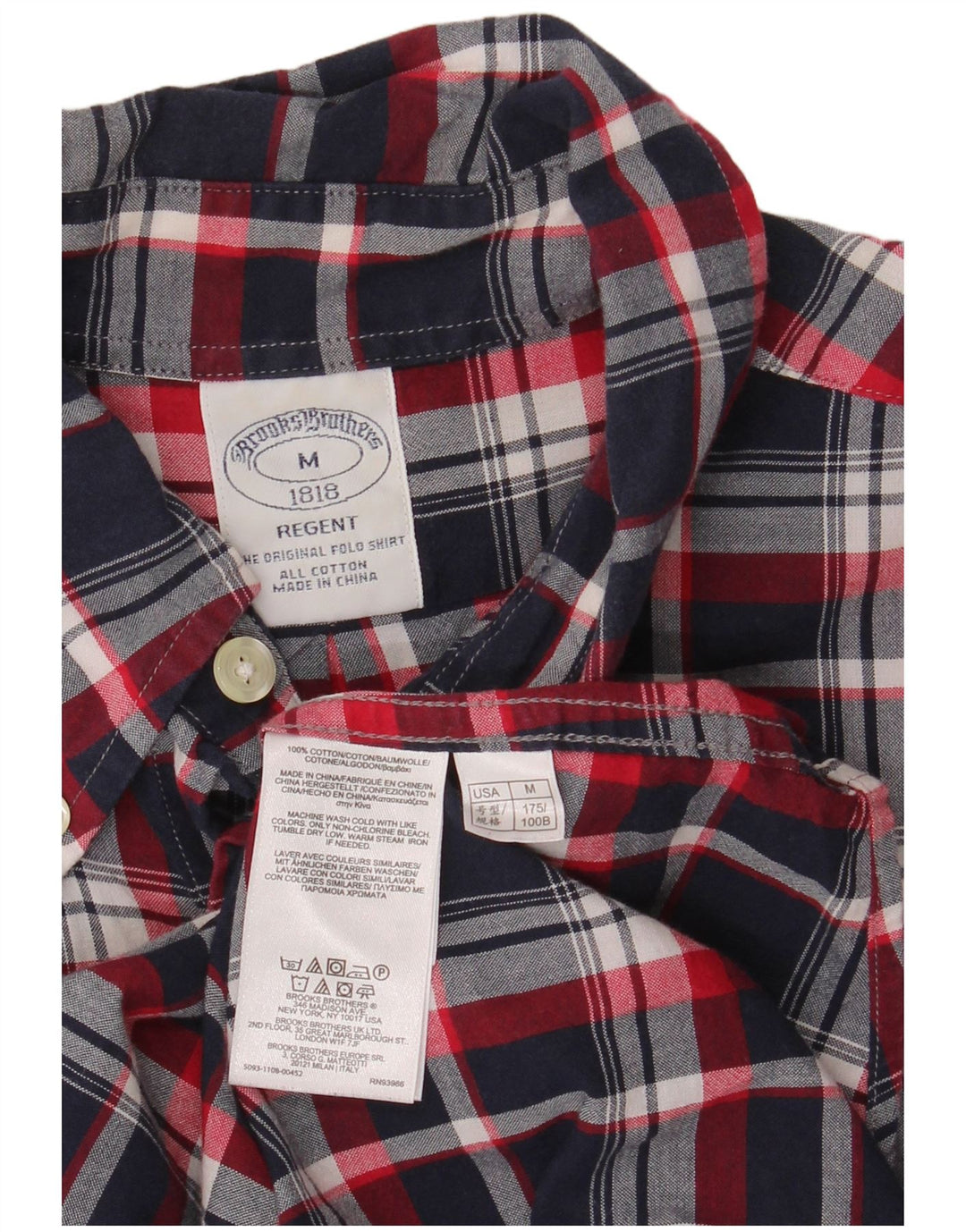 Brooks Brothers muška Regent košulja kratkih rukava srednje tamnoplava karirana