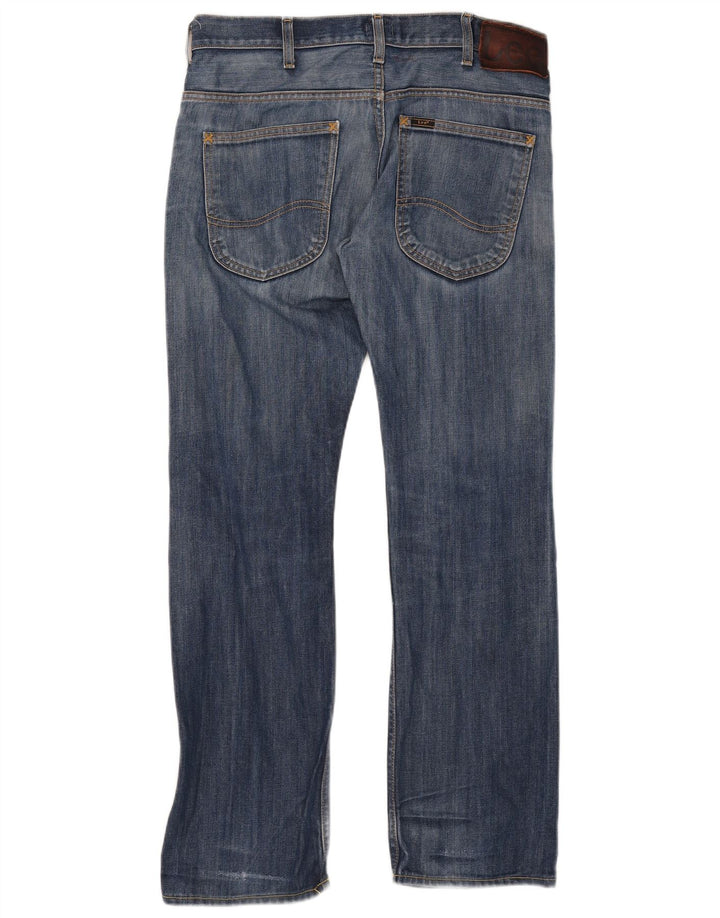 Lee Mens Zed Distressed Straight Jeans W32 L32 Plavi pamuk