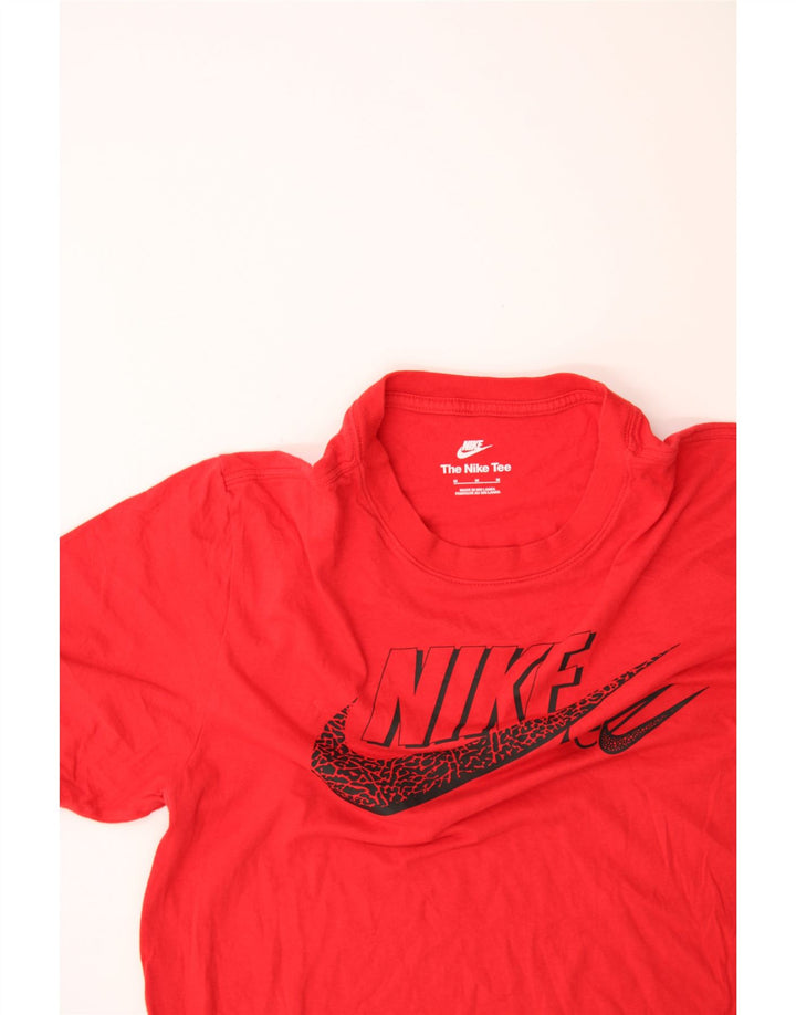 NIKE Mens Graphic T-Shirt Top Medium Red Cotton Vintage Nike and Second-Hand Nike from Messina Hembry 