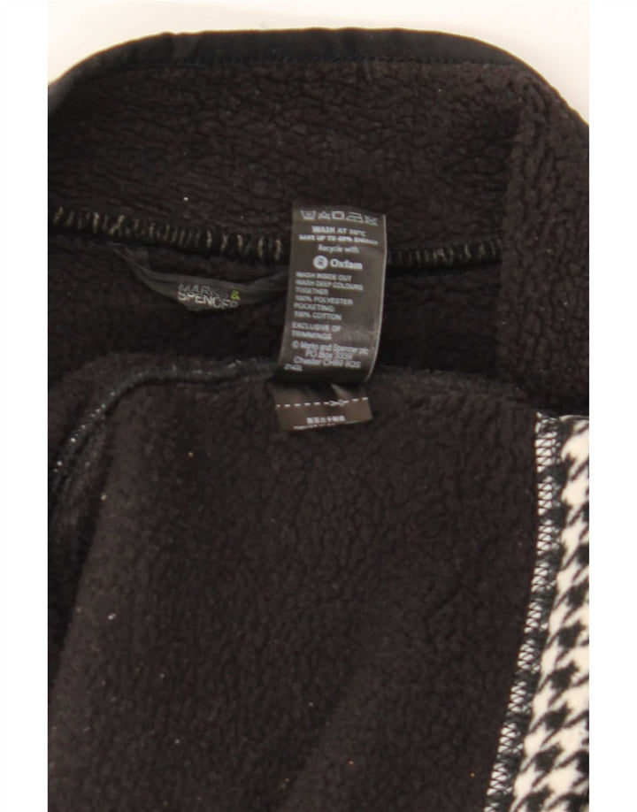 Marks & Spencer ženska šerpa jakna od flisa UK 12 srednje crna houndstooth