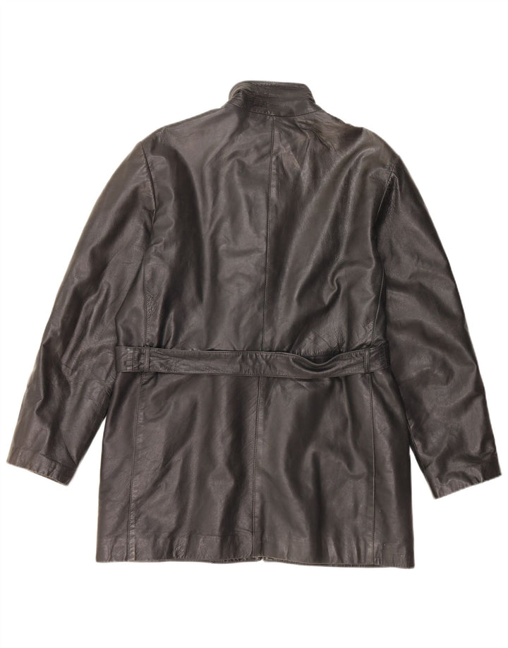 Vintage ženska kožna jakna UK 16 velika crna koža