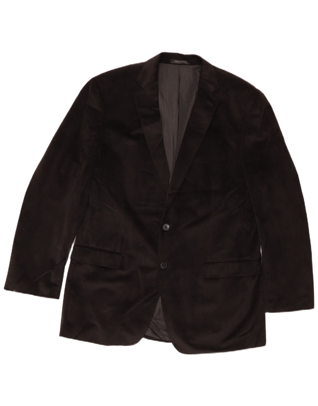 Vintage muški dugi sako s 2 gumba UK 44 2XL crni poliester