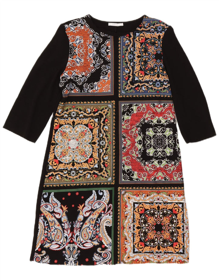 Zara ženska kaftan haljina 3/4 rukava UK 12 srednje crna patchwork