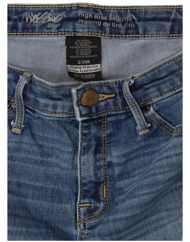 Mossimo ženske otrcane jegging traperice US 2 XS W26 L25 plavi pamuk