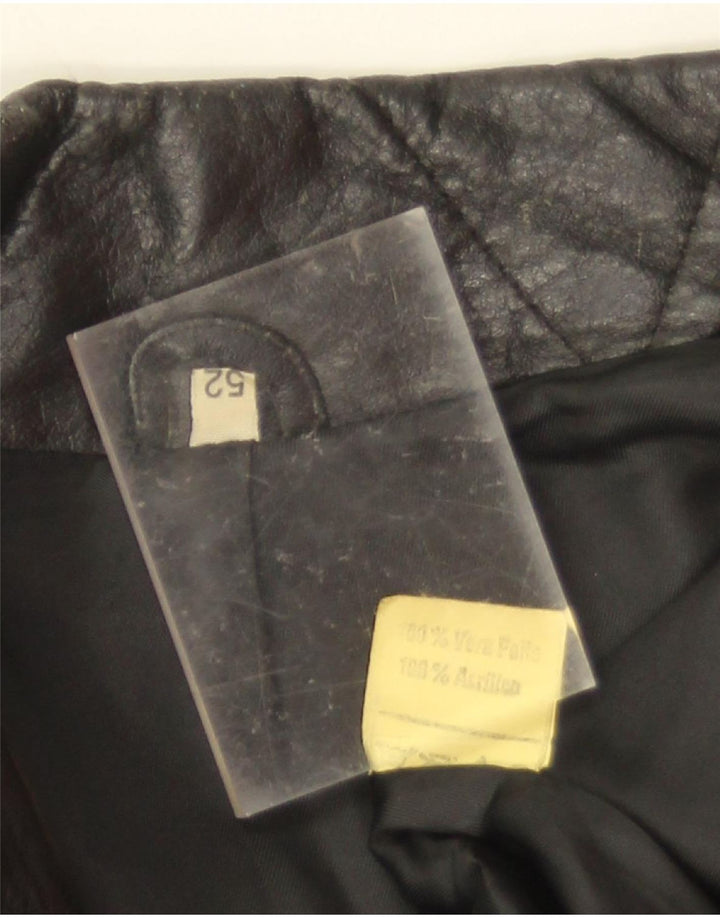 Vintage muška kožna jakna IT 52 XL crna koža