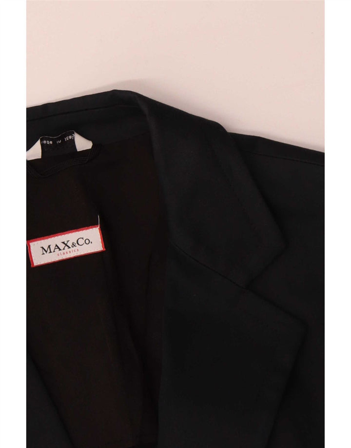 Max & Co. Ženska jakna s 2 gumba UK 10 Small Navy Blue Cotton