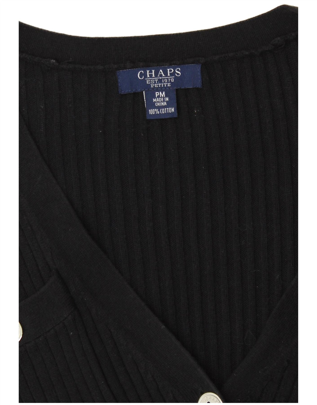 Chaps ženski džemper Petite UK 14 Srednji crni pamuk