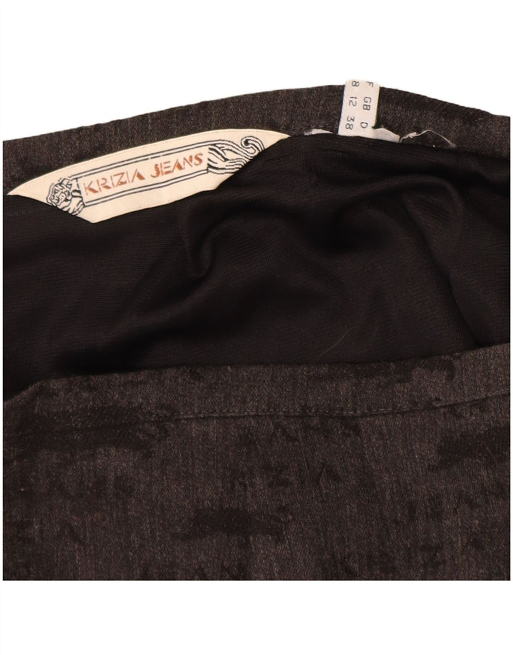 KRIZIA JEANS Ženska grafička pencil suknja UK 12 srednje W28 siva