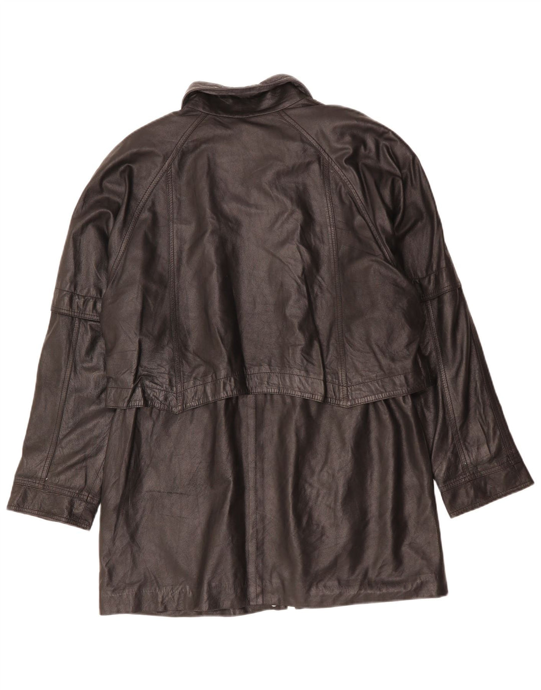 Vintage ženski preveliki kožni kaput UK 16 veliki crni