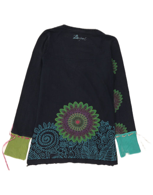 Desigual ženska majica dugih rukava s grafičkim motivima UK 14 Veliki tamnoplavi paisley