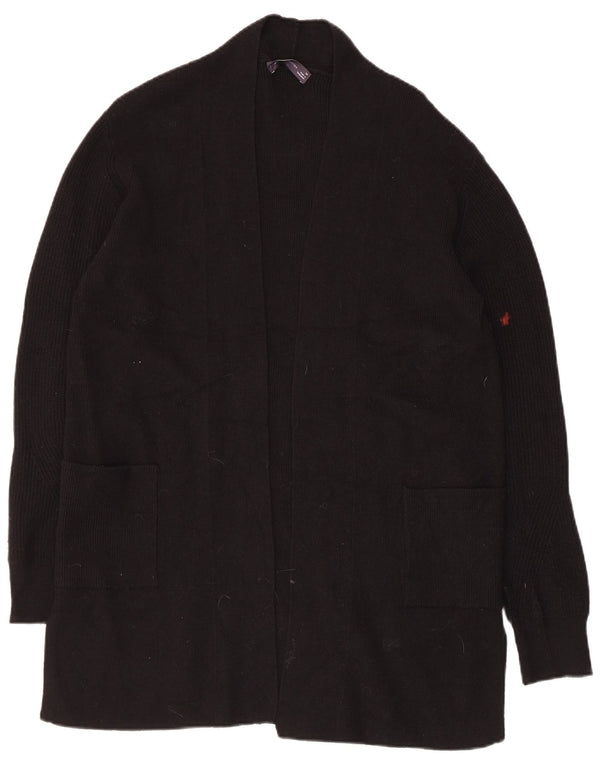 Marks & Spencer Womens Longline Open Cardigan Sweater UK 14 Medium Black