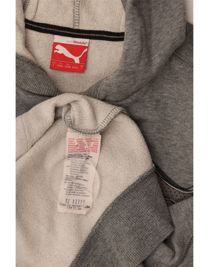Puma muška majica s kapuljačom, veliki sivi pamuk
