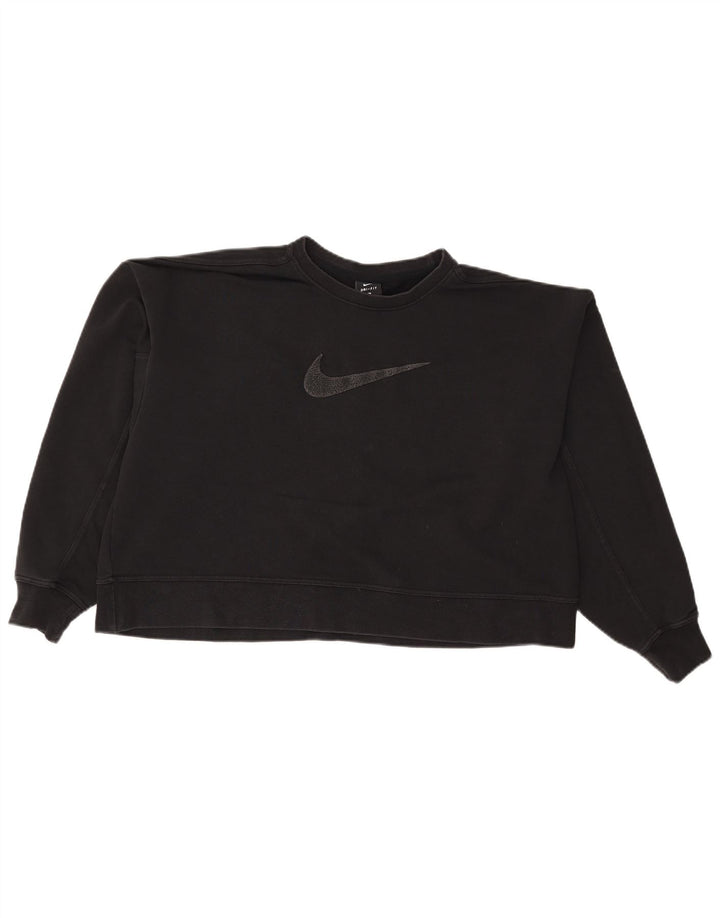 Nike Ženska skraćena kratka kratka majica s prekomjernom majicom UK 16 Large Black