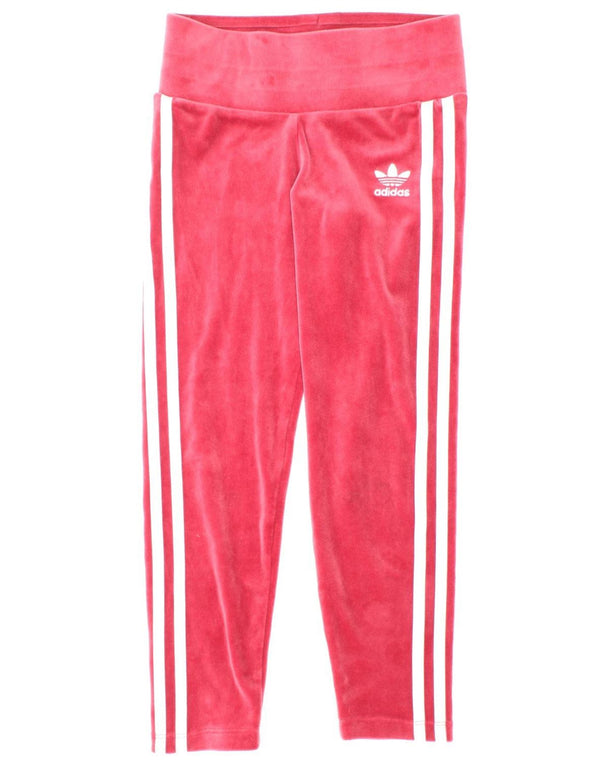 Adidas baršunaste tajice za djevojčice 7-8 godina, ružičasti poliester