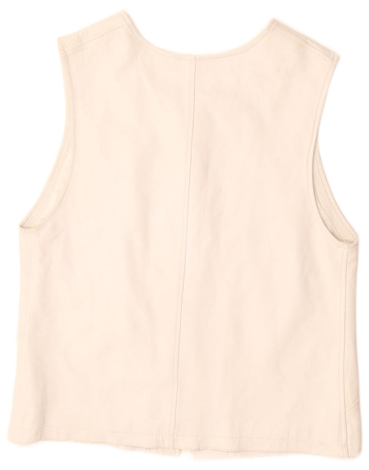 VINTAGE ženska kožna jakna UK 12 Srednje bijela