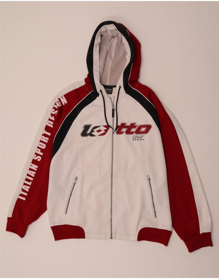 Muška trenirka Lotto Graphic Full 2XL bijeli poliester u boji